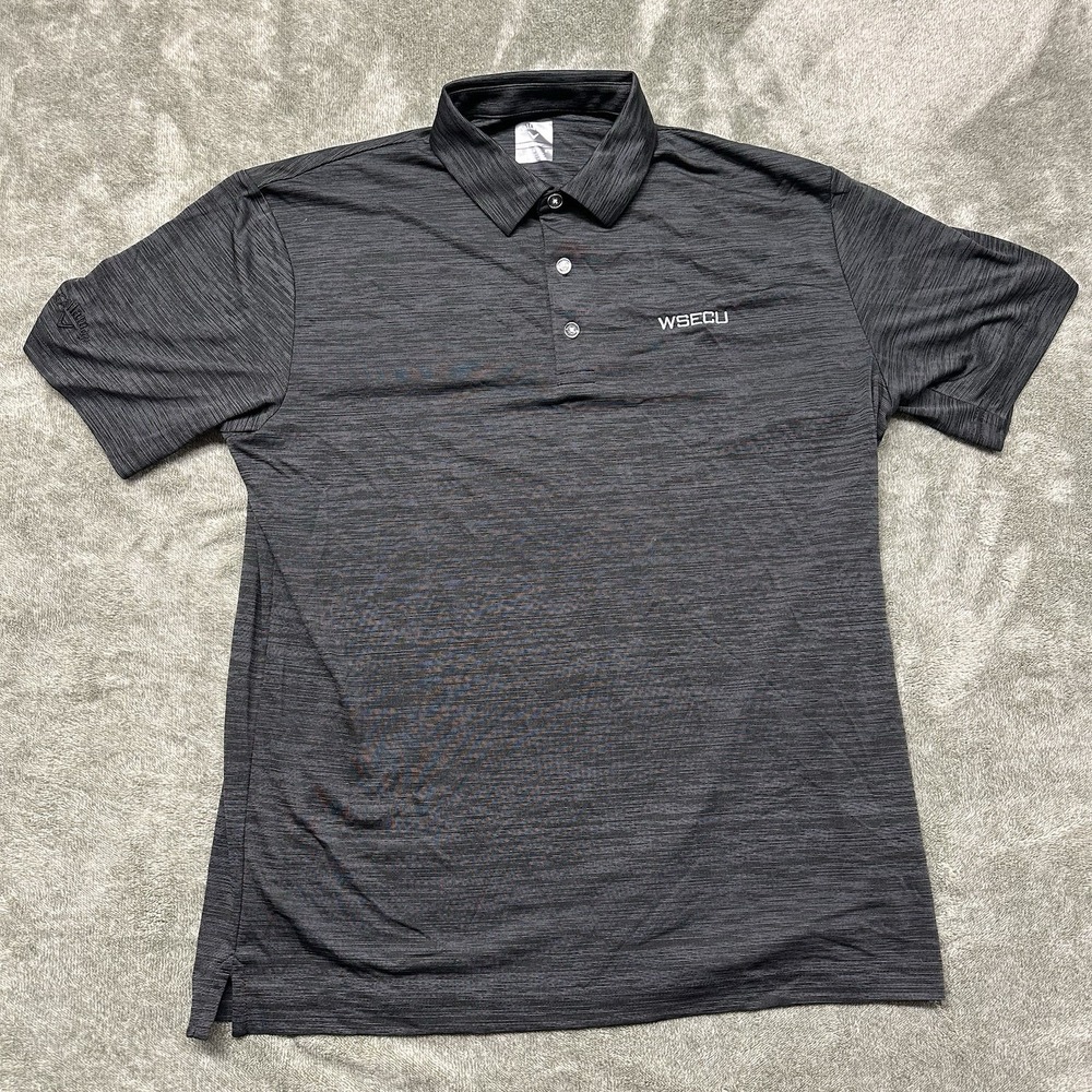 Callaway Opti-Dri Golf Polo Shirt – Dark  Black‎ /Gray – Size Large WSECU